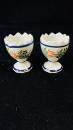 Vintage Henriot Quimper Hand Painted Egg Cups