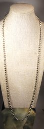 Heavy Sterling Silver 30' Long Italian Necklace Chain Beaded