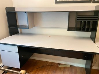 Office Desk With Shelf And Side Table