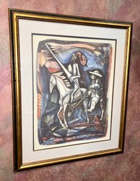 Vintage Irving Amen Plate Signed Don Quixote Lithograph