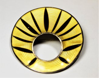 Fantastic MCM Moderne Yellow On Gold Over Sterling Silver Scandinavian Brooch