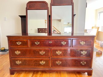Vintage Drexel Chippendale Mahogany Dresser With Double Vanity