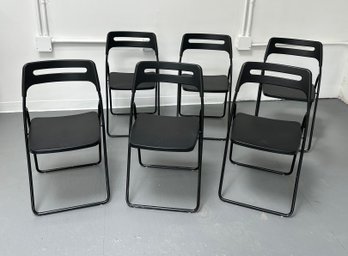 Set Of Six Black Ikea Nisse Folding Chairs ***Separate Pick-Up Location Sat. Aug. 10