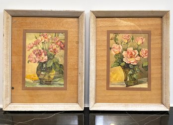 A Pair Of Antique Still Life Watercolors