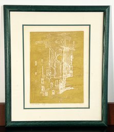 Vintage Abstract Modern Engraving Print - Pencil Signed