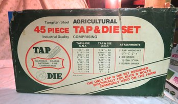 Agricultural Tap And Die Set New In Case