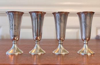 Group Of Four Fisher Sterling 90 Cordial Cups