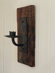 Rustic Farmhouse Wall Sconce Candle Holder - Wrought Iron