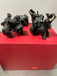 Set Of 4 Resin Elephant Figurines