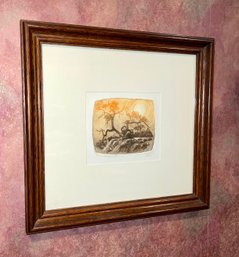 Vintage Ray Purcell Etching Titled Dying Cottonwood II - Signed/Numbered