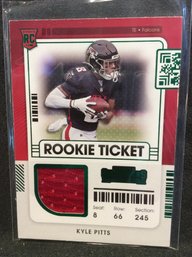 2021 Panini Contenders Rookie Ticket Kyle Pitts Jersey Relic Card - K