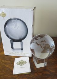 A Shannon Crystal Globe With Base Sculpture By Godinger