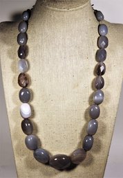 Fine Faceted Genuine Stone Beaded Necklace Sterling Silver