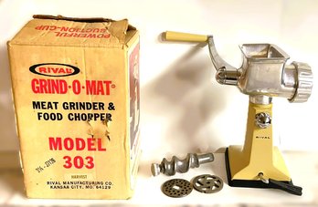 Rival Grind-O-Matic #303 Grinder/Chopper In Harvest With Two Cutters