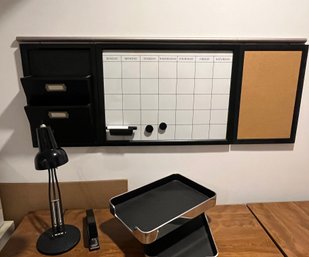 Set Up Your Office - Dry Erase Calendar Cork And Filing System, Tabletop Lamp And More!