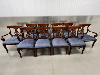 Set Of Ten Solid Mahogany Lyre Back Kindle Dining Chairs, $3,200/Each Retail