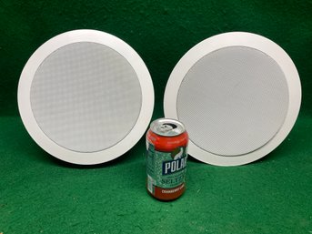 Pair Of White Sonance Symphony S622TR Ceiling Or Wall Speakers. 9 3/4' Across. Untested. (1). No Shipping.
