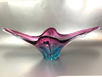 Large Vintage 19' Murano Free Form Console Bowl