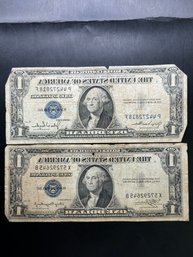 2 $1 Silver Certificates 1935-A, 1935-D