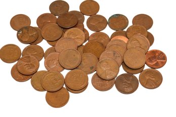 The 1950's Lincoln Wheat Cents - 50 Coins Total