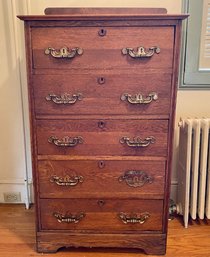 Victorian Oak 5 Drawer Dresser