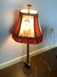 Vintage Monkey Shade Table Lamp #1