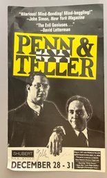 Penn And Teller New Haven CT Signed Poster