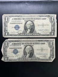 2 $1 Silver Certificates 1935-B, 1935-D