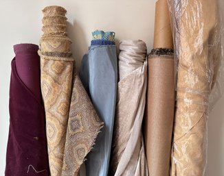 6 Large Rolls Of Upholstery Fabric, Some By Donghia