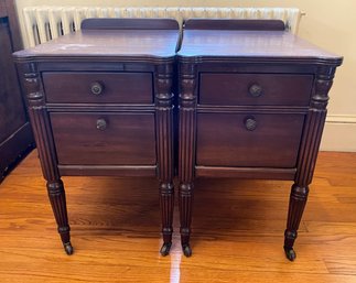 Pair Of Mahogany Two Drawer End Tables