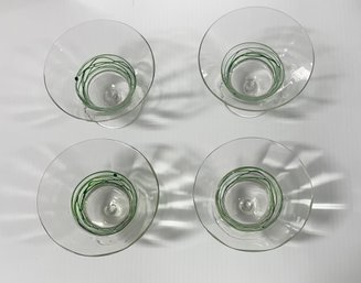 Set Of 4 Beautiful Hand Decorated Glass Dessert Dishes