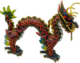 Azure Dragon Polychromatic Cloisonnee Figure