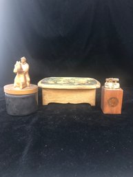 Various Vintage Trinket Boxes And Figurine Collection