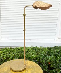 A Vintage Brass And Shell Form Reading Lamp