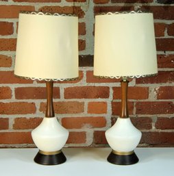 Pair Of Vintage Mid Century Danish Modern Table Lamps