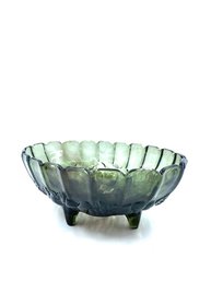 Vintage Harvest Centerpiece Bowl In Smoked Glass By Indiana Glass