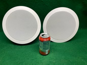 Pair Of White Sonance Symphony S622TR Ceiling Or Wall Speakers. 9 3/4' Across. Untested. (2). No Shipping.
