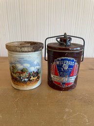 Lot Of 2 Vintage Cheese Crocks Dickens