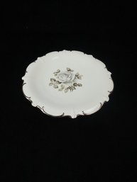E & R Moon Rose Floral Plate