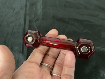Antique Red Glass Drawer Handle