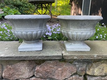 A Pair Of Cement Roman Style Urns #1