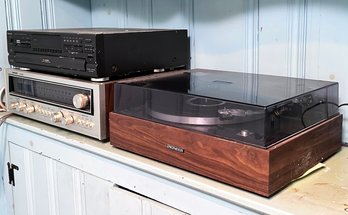 A Vintage Turntable And Electronics By Pioneer, Technics, Nkko And More