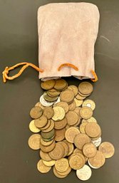 Vintage Lot Of 82 Game Tokens In A Suede Pouch Draw String Bag Plus 3 CT Turnpike & 2 NYC Transit Authority