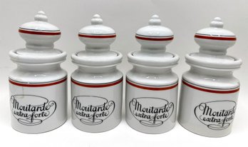 Set 4 Porcelaine D'Auteuil French Mustard Canisters