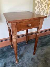 Antique American Walnut Circa 1830 Wood Single Drawer Side End Table Nightstand