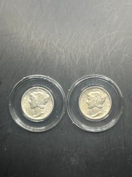 2 1941 Uncirculated Mercury Dimes