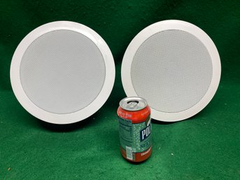 Pair Of White Sonance Symphony S622TR Ceiling Or Wall Speakers. 9 3/4' Across. Untested. (3). No Shipping.