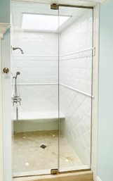 A Modern Glass Shower Door And Panel - WOW!