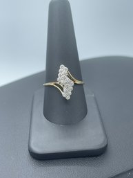 Impressive 10k Yellow Gold & Multi Diamond Cocktail Ring