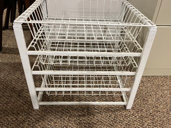 White Steel 2 Drawer Close Mesh Wire Storage Unit - Unbranded